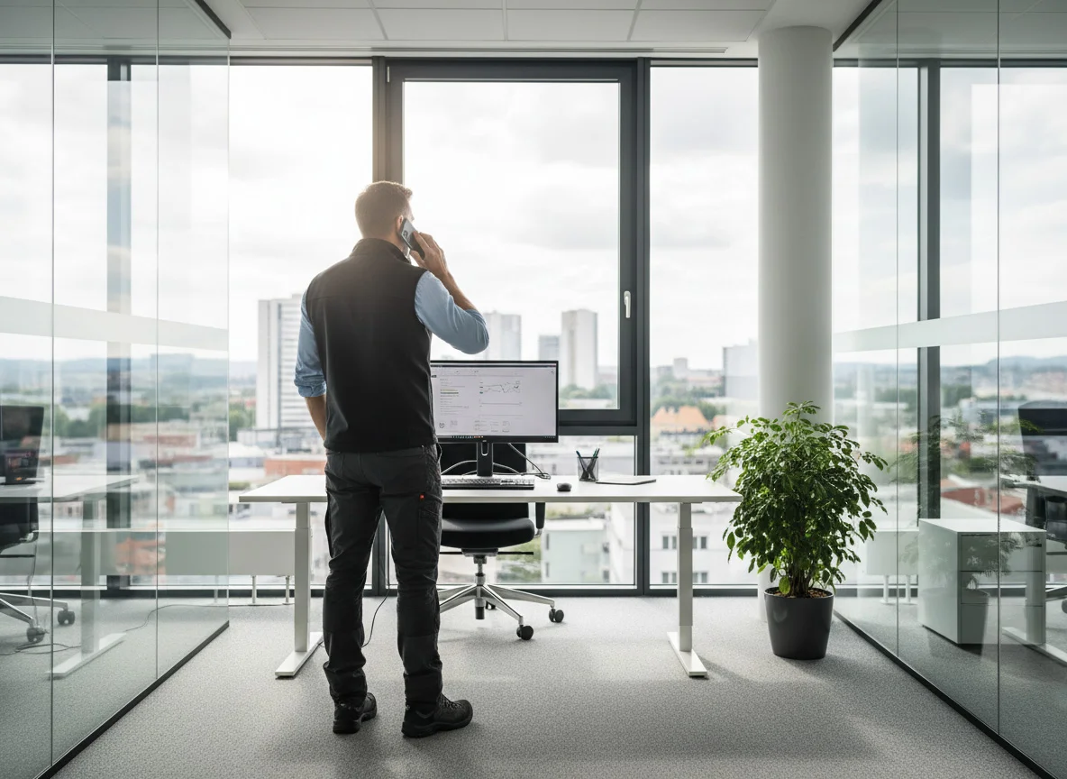 Containerdienst bei der Arbeit
