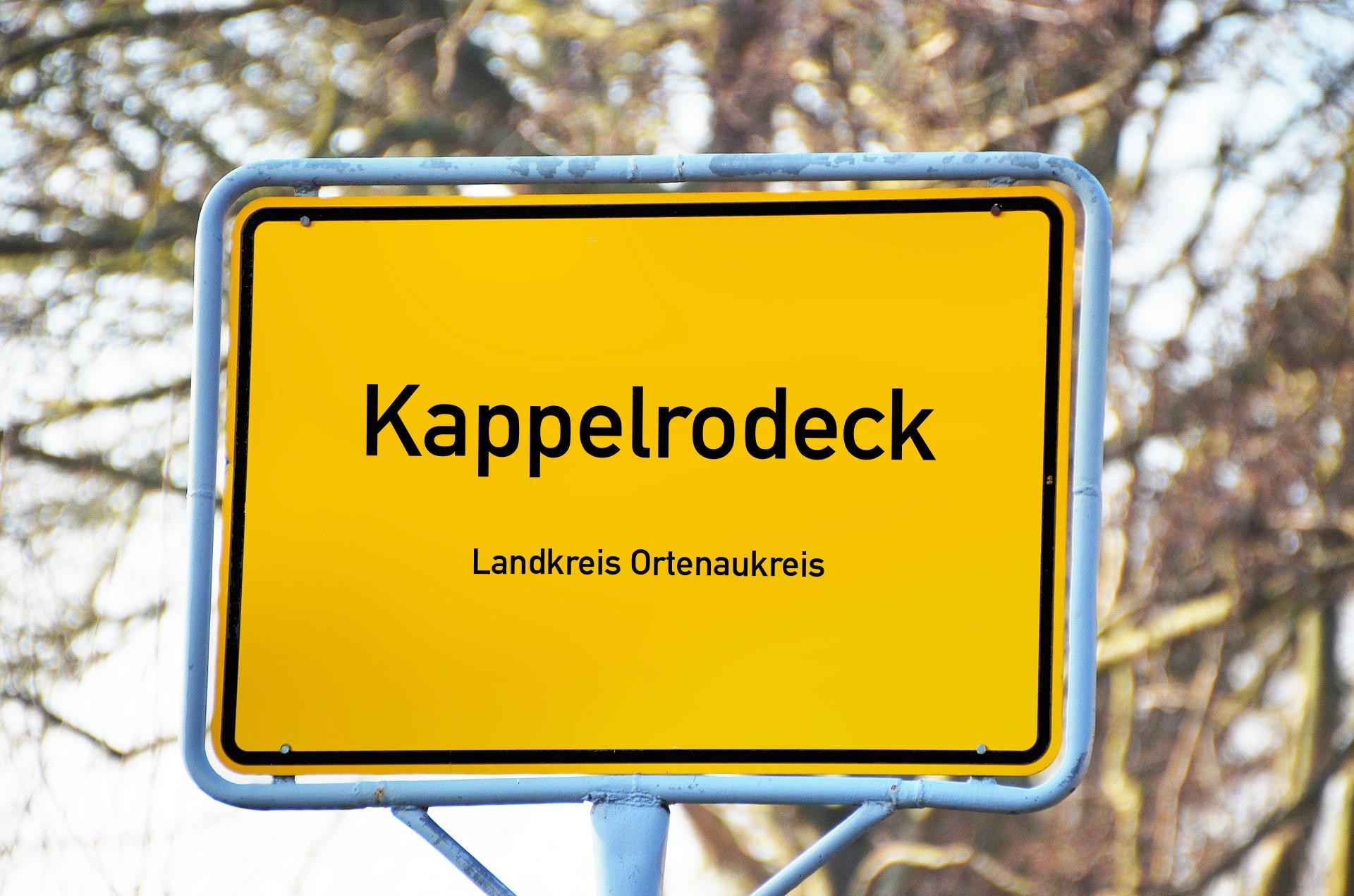 Ortsschild mit Aufschrift Kappelrodeck