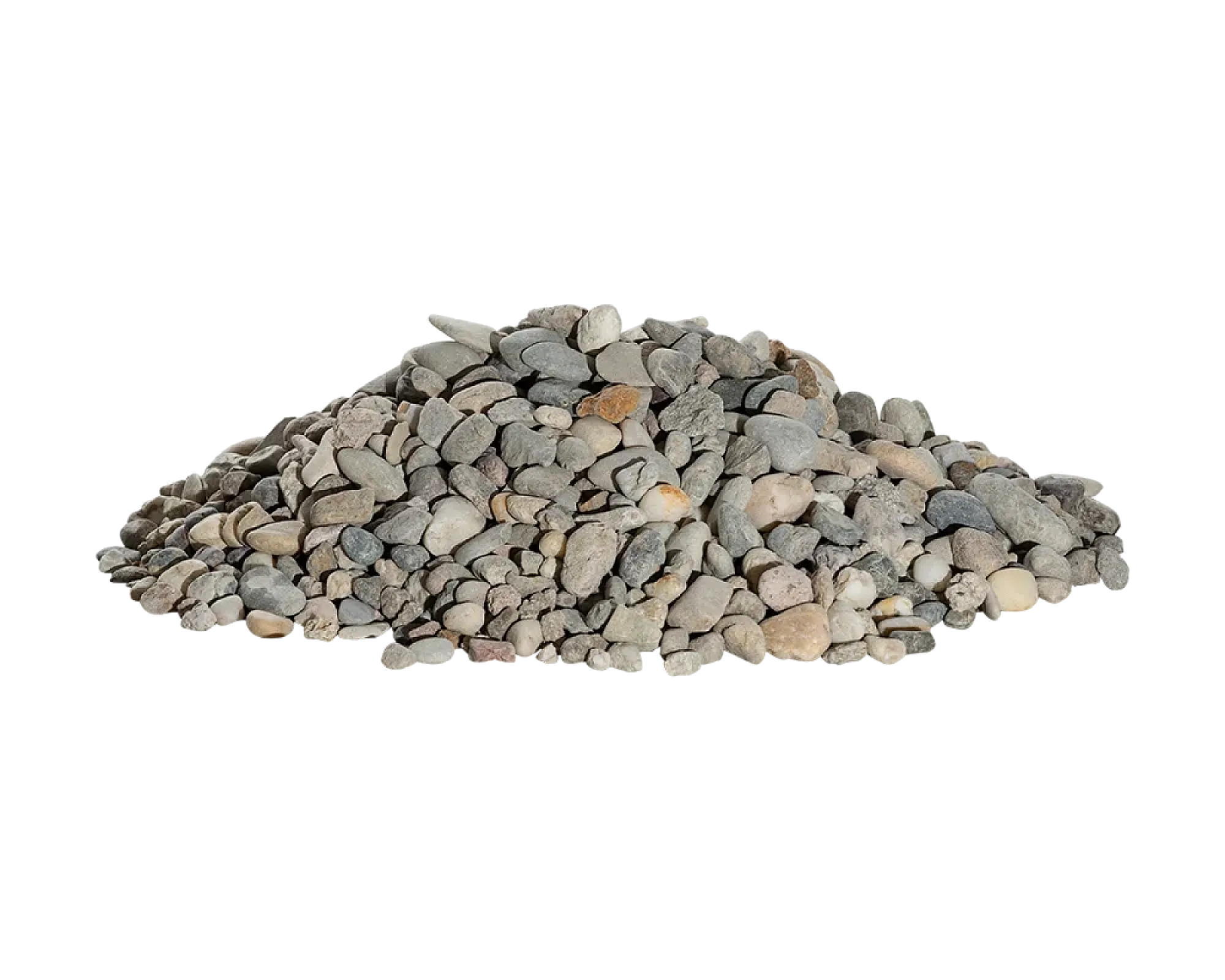 Haufen aus gewaschenem Rheinkies der Größe 8-16 mm von Hünten GmbH.