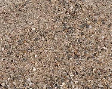Grauer Spielsand, zertifiziert von Hellerwald, Detailaufnahme mit variierenden Körnungen und Farben.