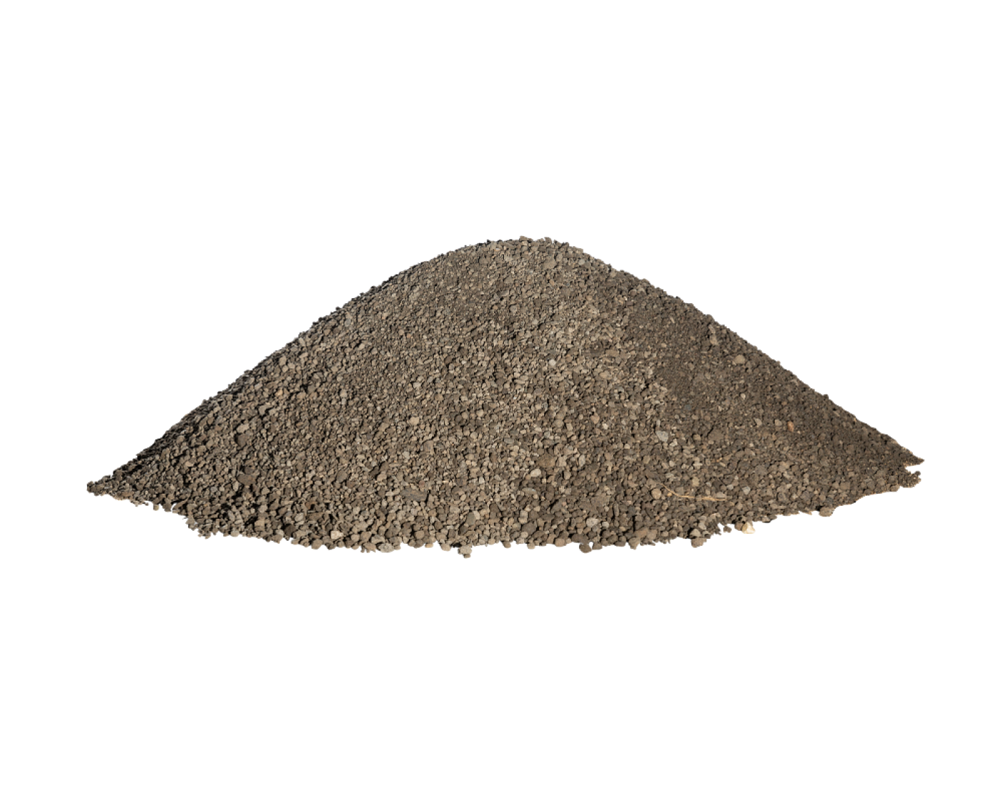 Anthrazitfarbener Brechsandhaufen aus Basalt, präsentiert von Naturstein + Recycling Winfried Beiler GmbH.