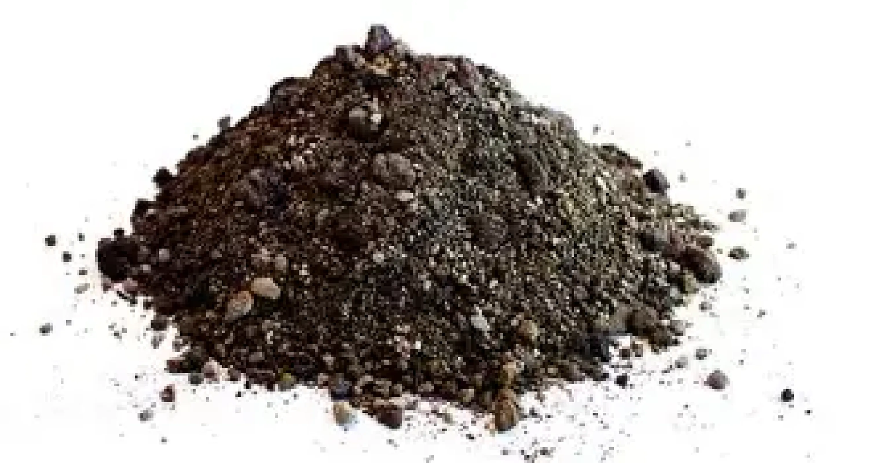Ein Haufen Baumsubstrat des Typs FFL von Naturstein + Recycling Winfried Beiler GmbH, bestehend aus dunklem Schüttgut.