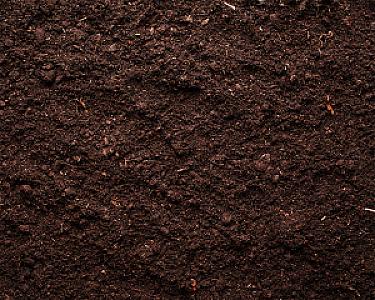 Dunkle, lockere Gartenerde von Entsorgen Versorgen, gleichmäßig verteilt für Garten- und Pflanzenpflege.