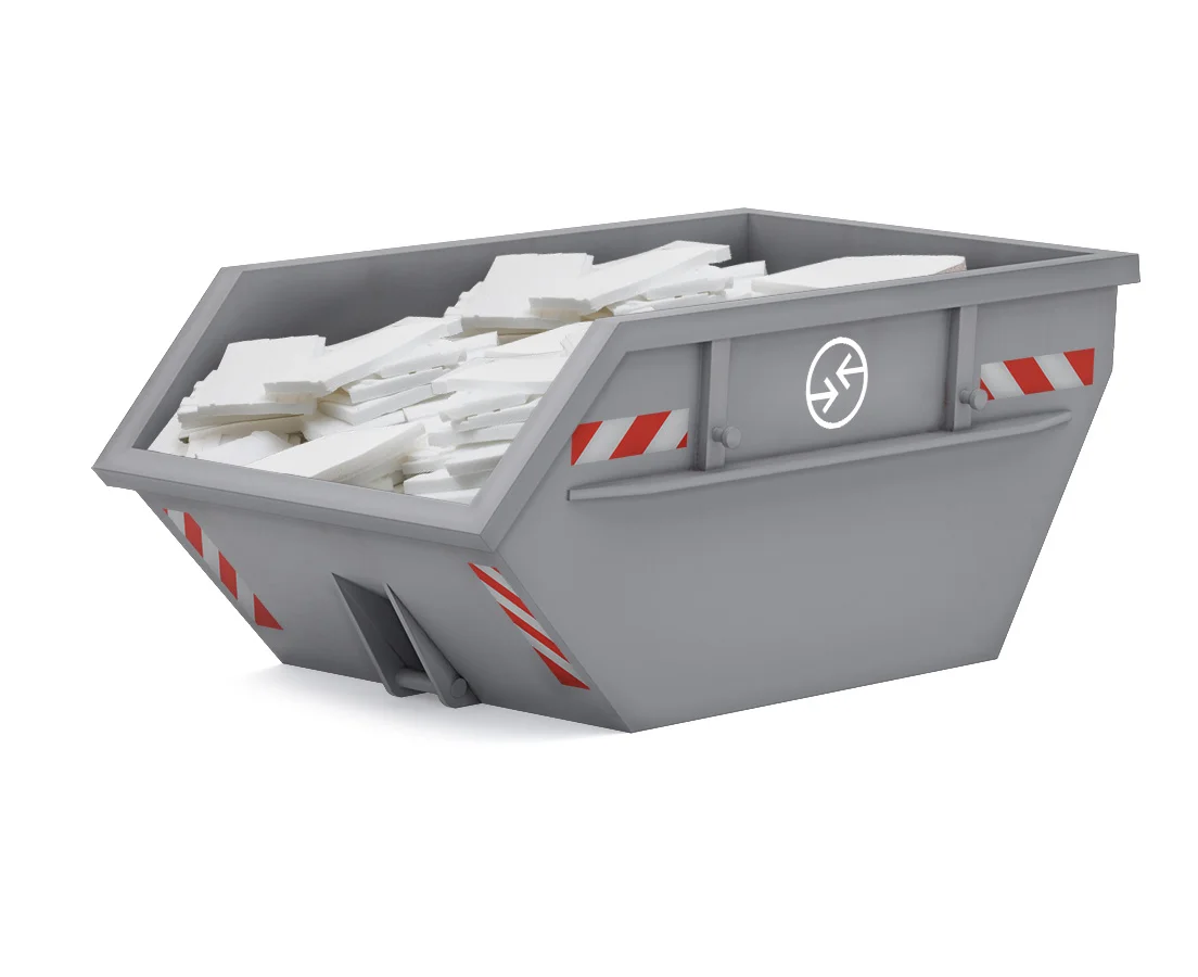 Container mit Styroporabfällen