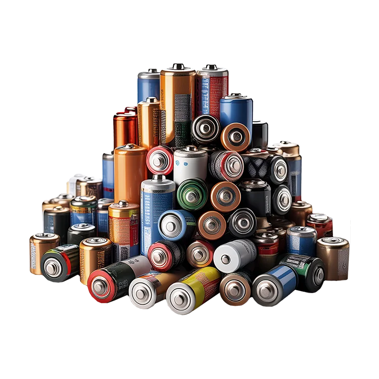 Ein Haufen Batterien zu entsorgen